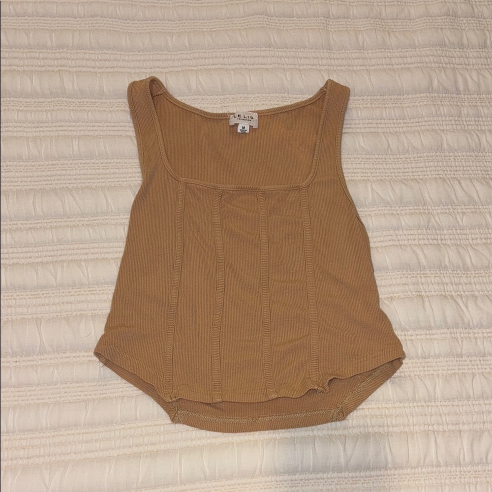 Tan Tank Top with Sleek Design